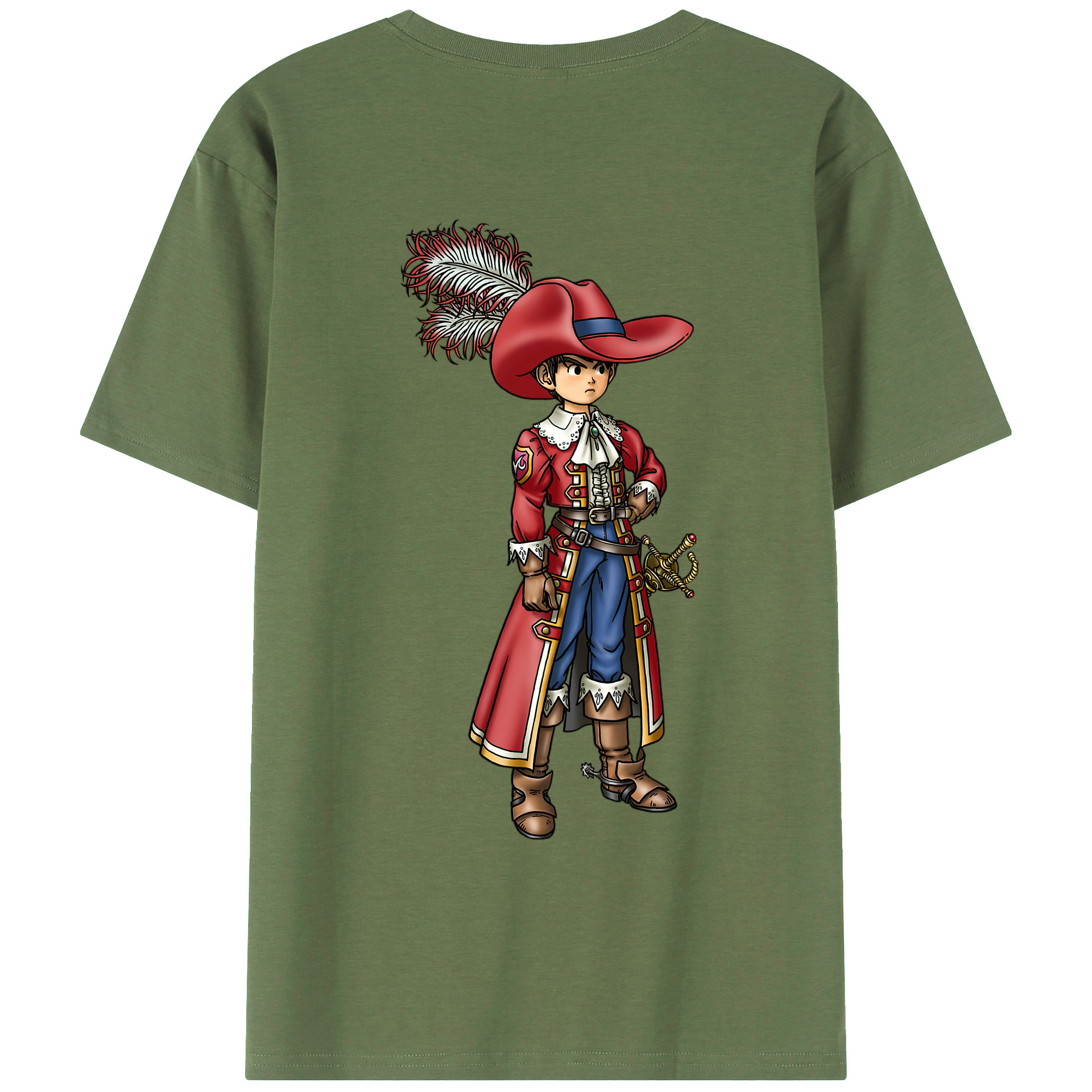 （画像用） ドラゴンクエスト Doragon Kuesuto Dragon Quest 綿100％ メンズ半袖Tシャツ（バックプリント） 通気性